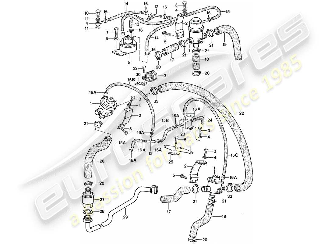 porsche 1986 (911) air injection part diagram