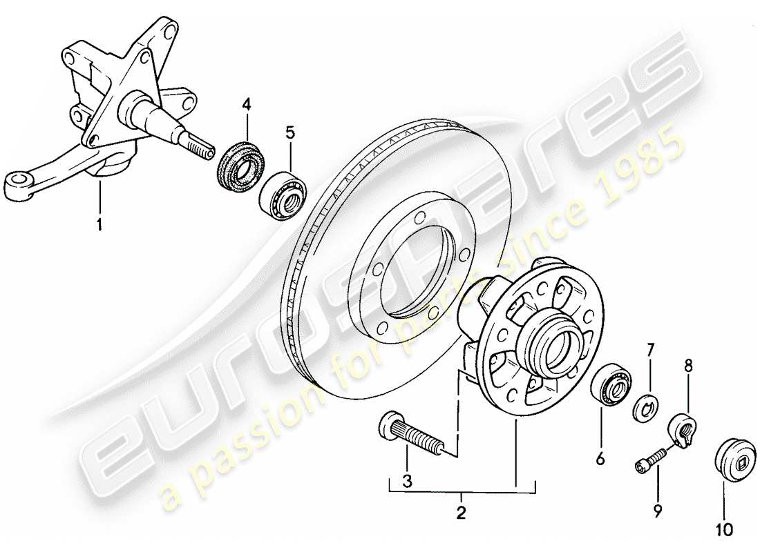 porsche 1988 (944) steering knuckle - lubricants parts diagram