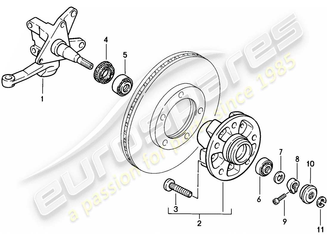 porsche 1984 (944) steering knuckle - lubricants parts diagram