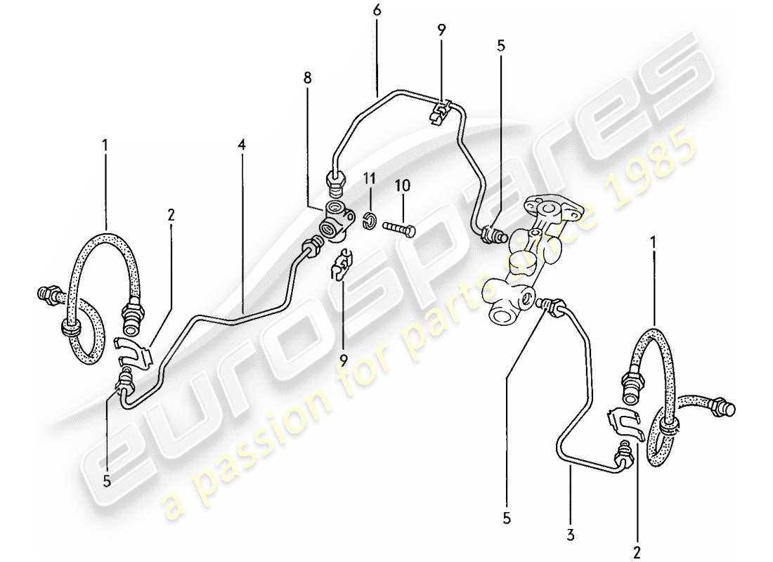 porsche 1979 (924) brake lines parts diagram
