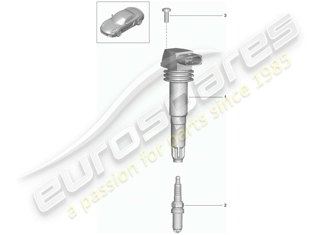 porsche 2014 (981 boxster) ignition system parts diagram