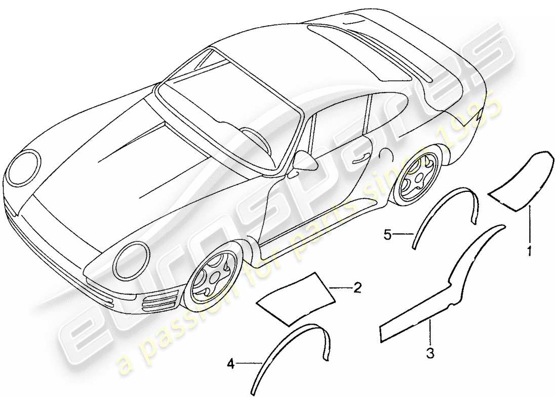 porsche 1987 (959) stone guard parts diagram
