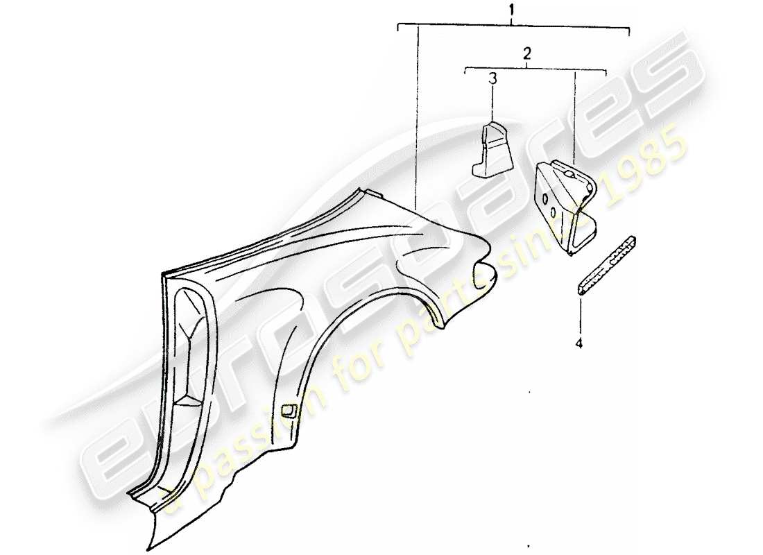 porsche 1989 (964) exterior panelling parts diagram