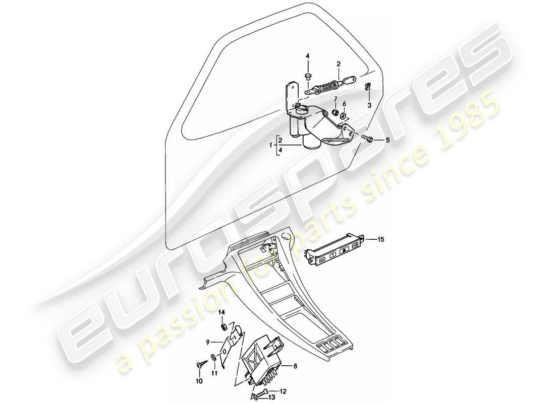 porsche 1985 (928) central locking system parts diagram