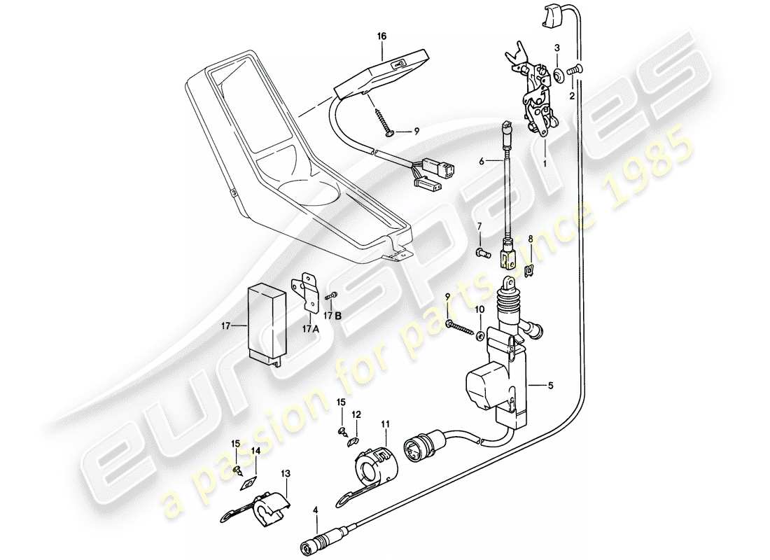 porsche 911 (1988) central locking system parts diagram