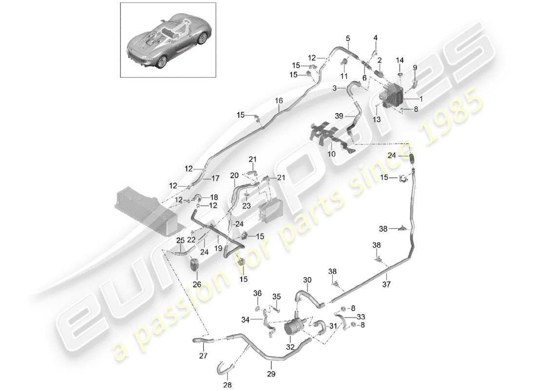 porsche 2015 (918 spyder) hybrid parts diagram