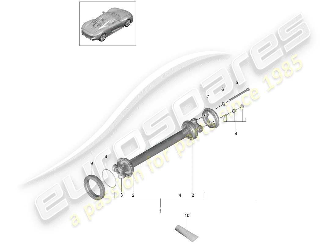 porsche 2015 (918 spyder) drive shaft parts diagram