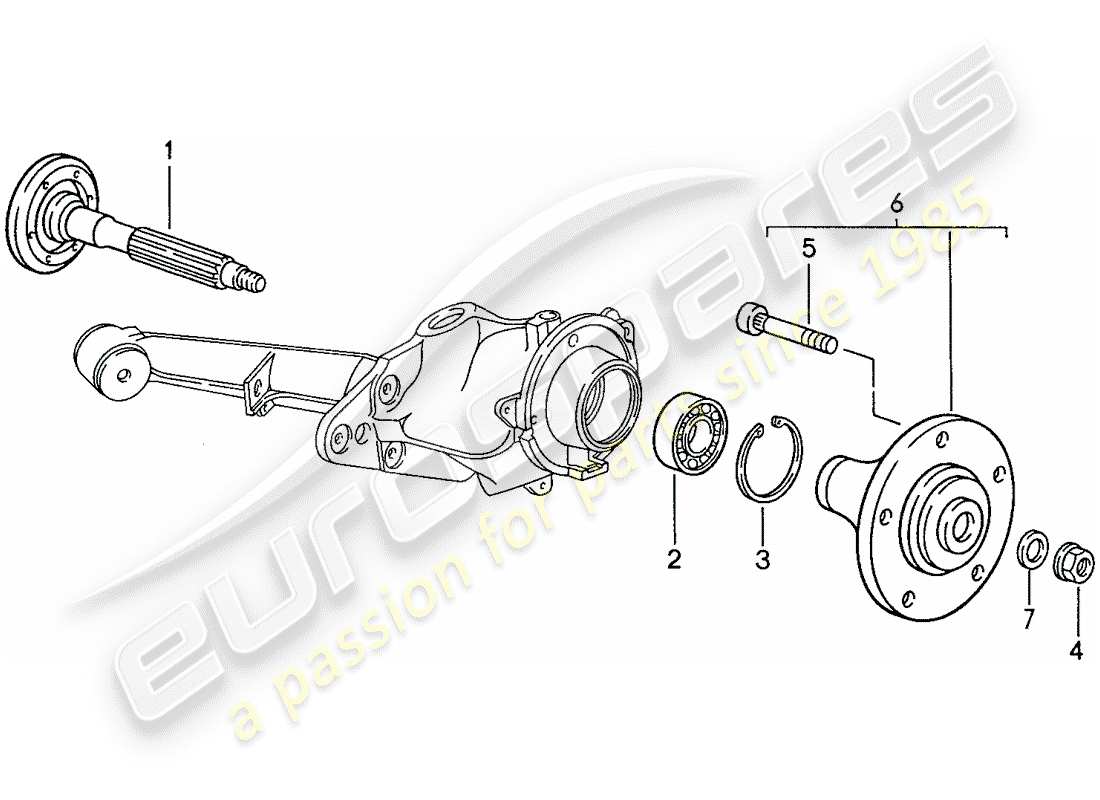 porsche 1989 (944) rear wheel shaft - lubricants parts diagram