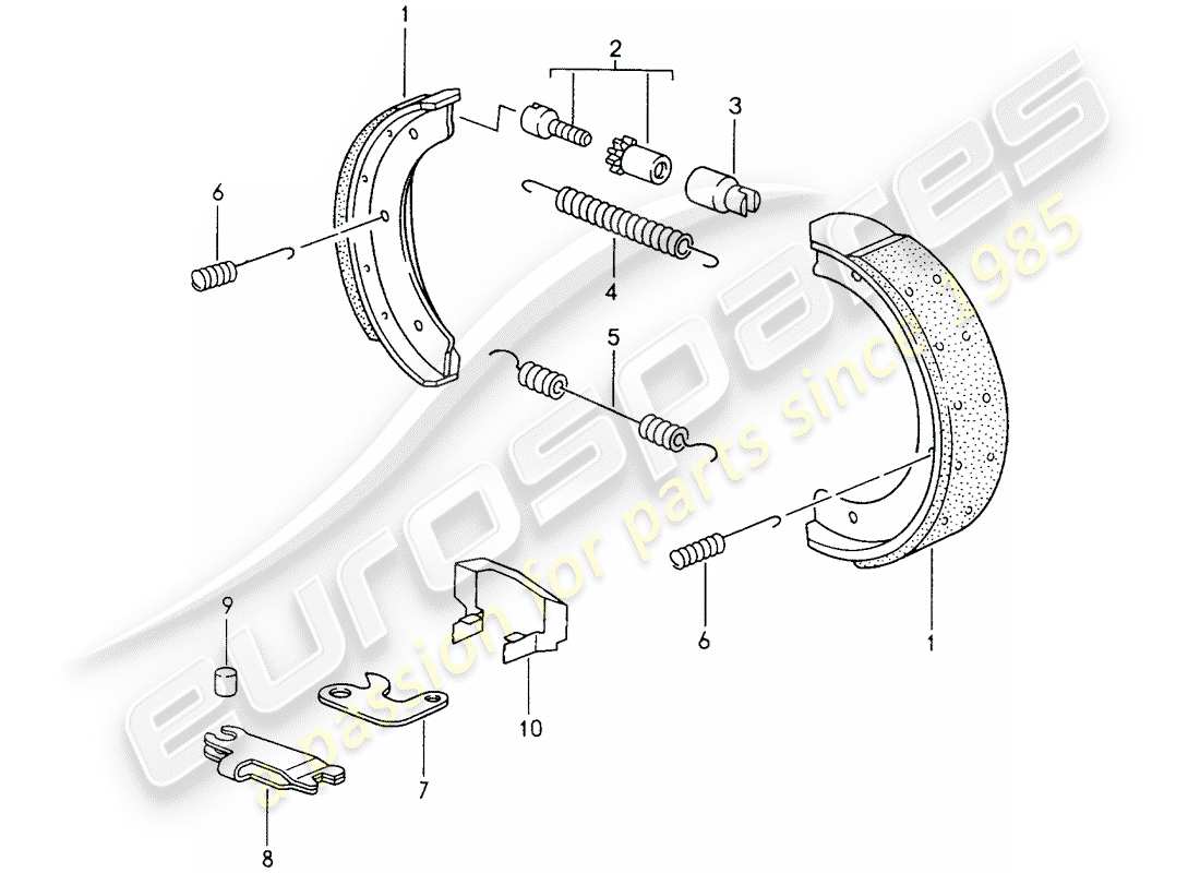 porsche 2002 (986 boxster) handbrake parts diagram