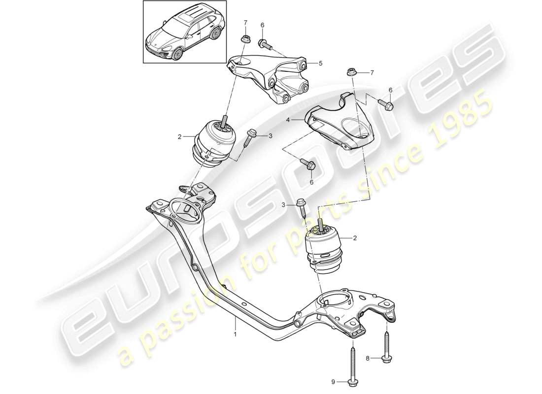 porsche 2011 (cayenne e2 92a) engine lifting tackle lower part diagram
