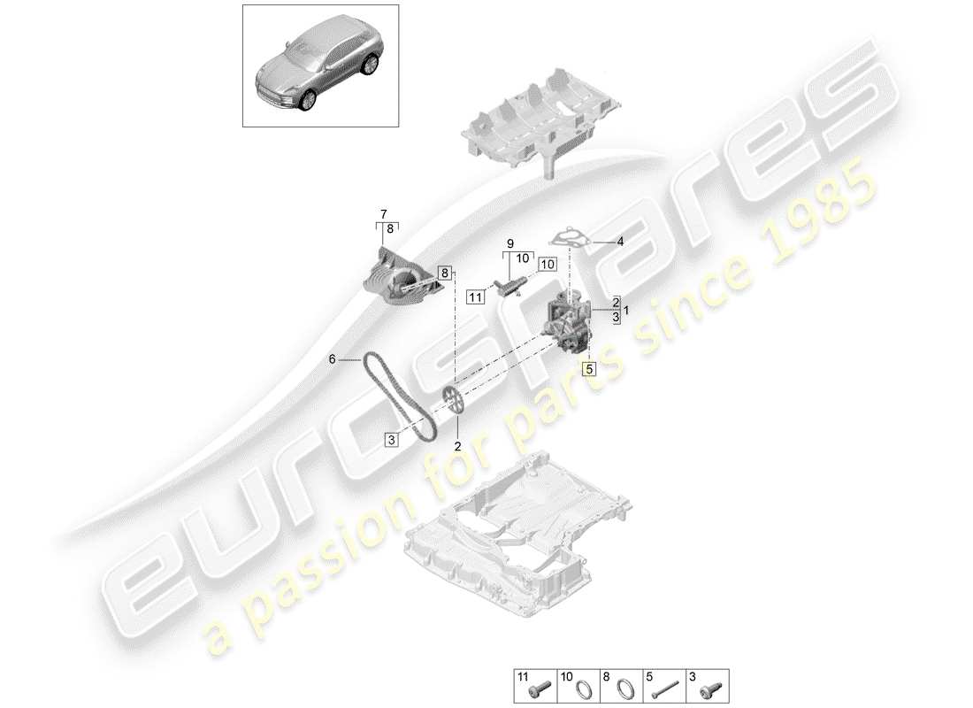 porsche 2019 (macan) oil pump part diagram