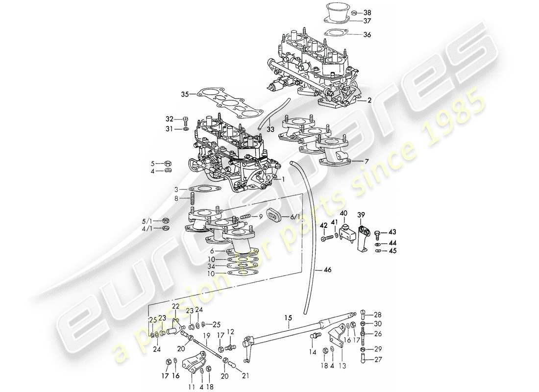 porsche 1973 (911) carburetor - - zenith- part diagram