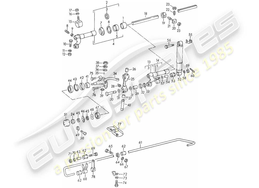 porsche 1953 (356/356a) front axle - lubricants part diagram