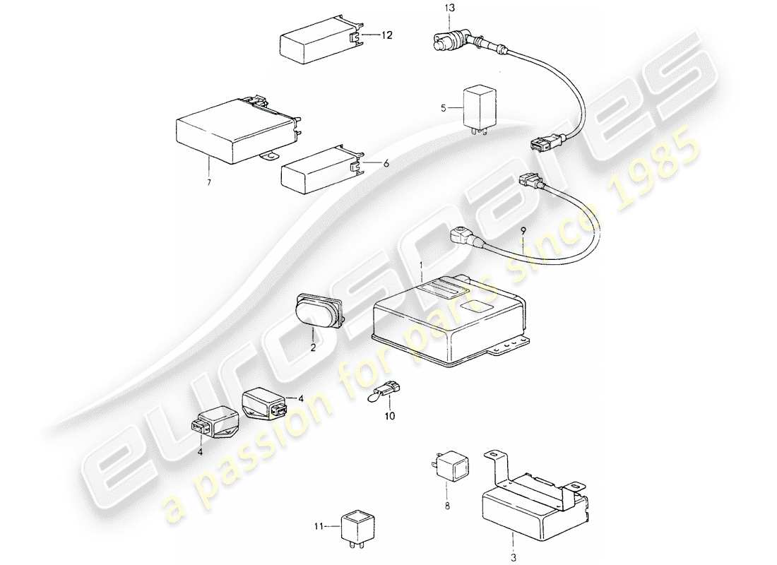porsche 1989 (964) control units parts diagram