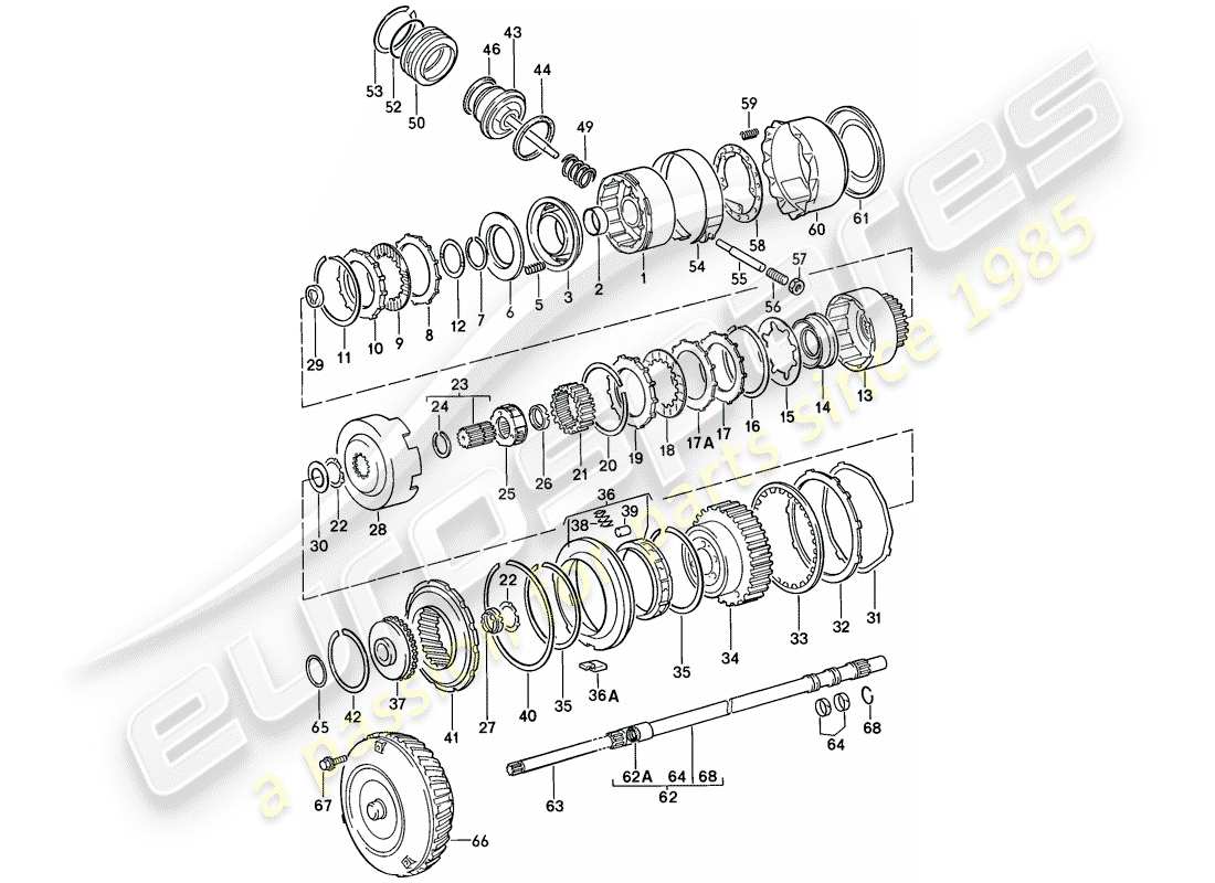 porsche 1986 (924s) transmission control - automatic transmission parts diagram