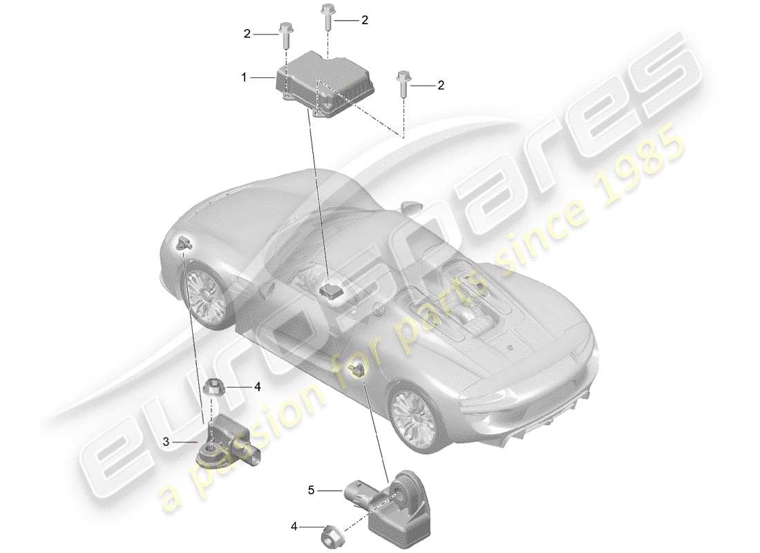 porsche 2015 (918 spyder) electronic control module parts diagram