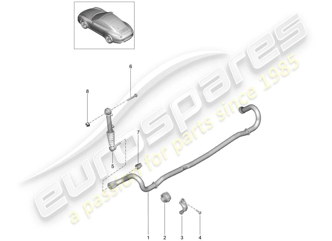porsche 2016 (991-1) anti-roll bar pdcc parts diagram