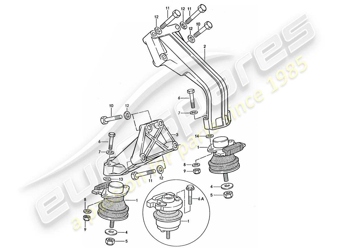 porsche 1989 (944) engine suspension parts diagram