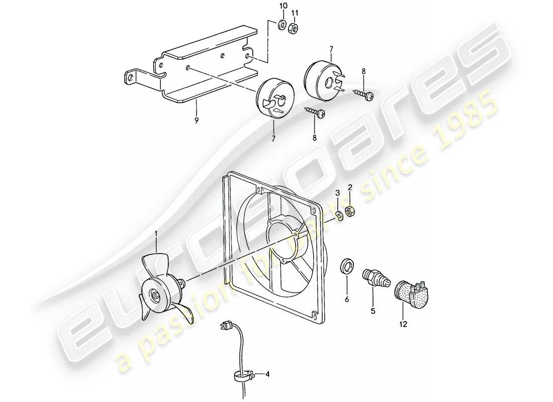 porsche 1989 (944) electric fan parts diagram