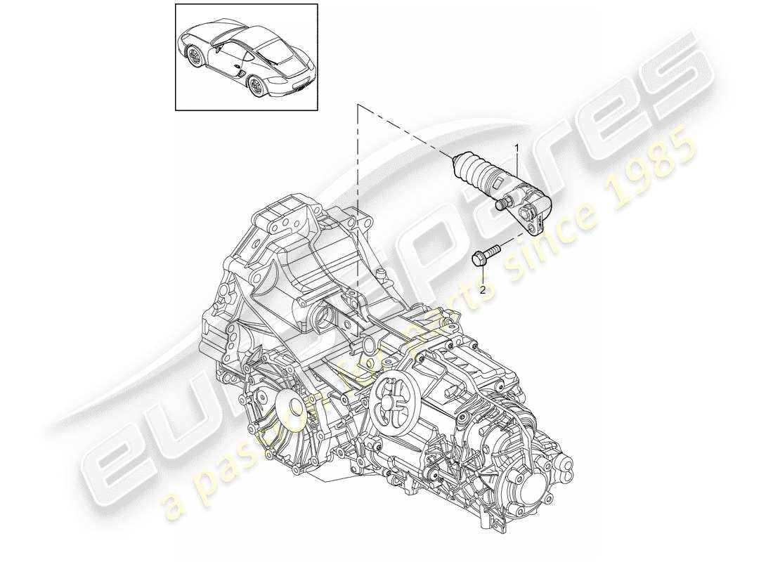 porsche 2012 (987 cayman) clutch slave cylinder part diagram