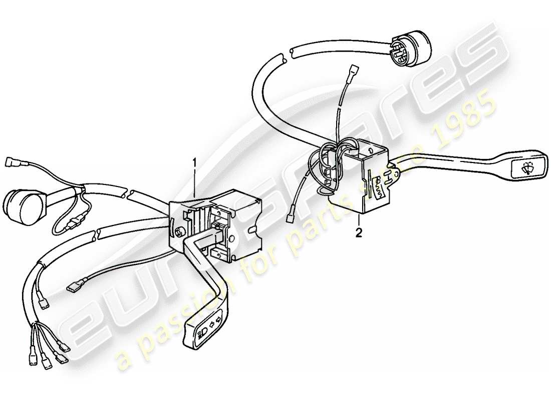 porsche 1984 (911) steering column switch part diagram