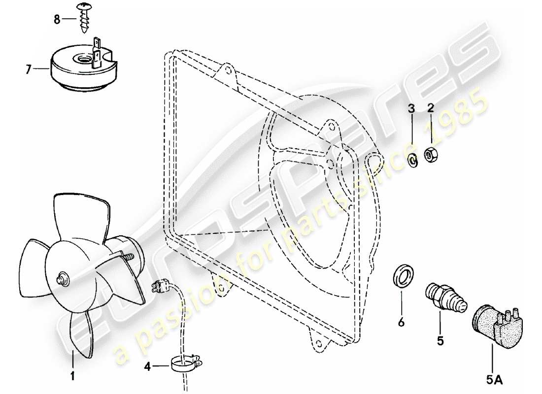 porsche 1985 (924) electric fan parts diagram
