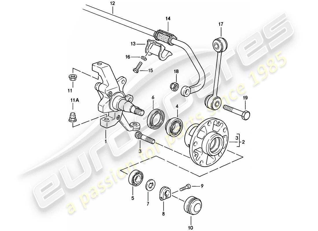 porsche 928 (1985) steering knuckle - stabilizer - front axle - f >> 92-gs860 999 - lubricants - d >> - mj 1985 part diagram