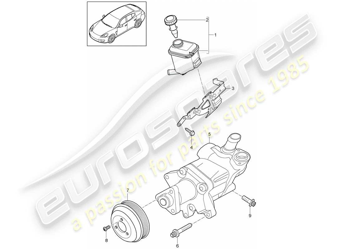 porsche 2012 (panamera 970) power steering vane pump oil container d >>- mj 2013 part diagram