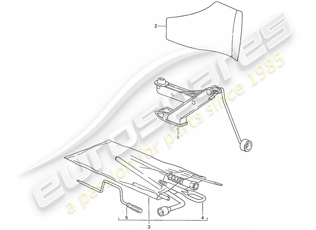 porsche 1988 (928) tool - jack parts diagram