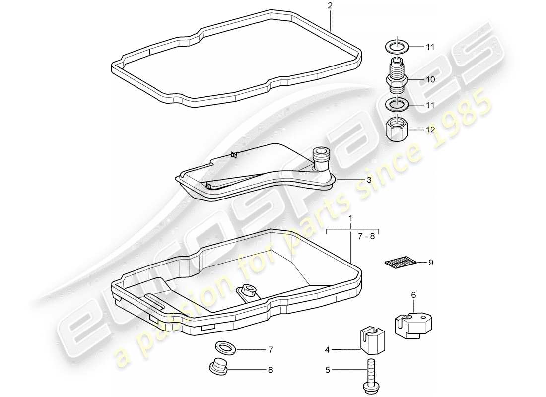 porsche 2004 (996 turbo / gt2) tiptronic - oil filter - oil pan part diagram