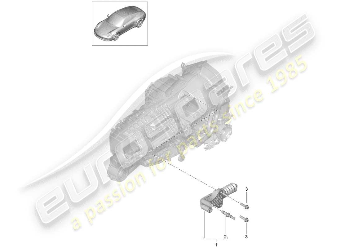 porsche 2014 (991-1) clutch slave cylinder parts diagram