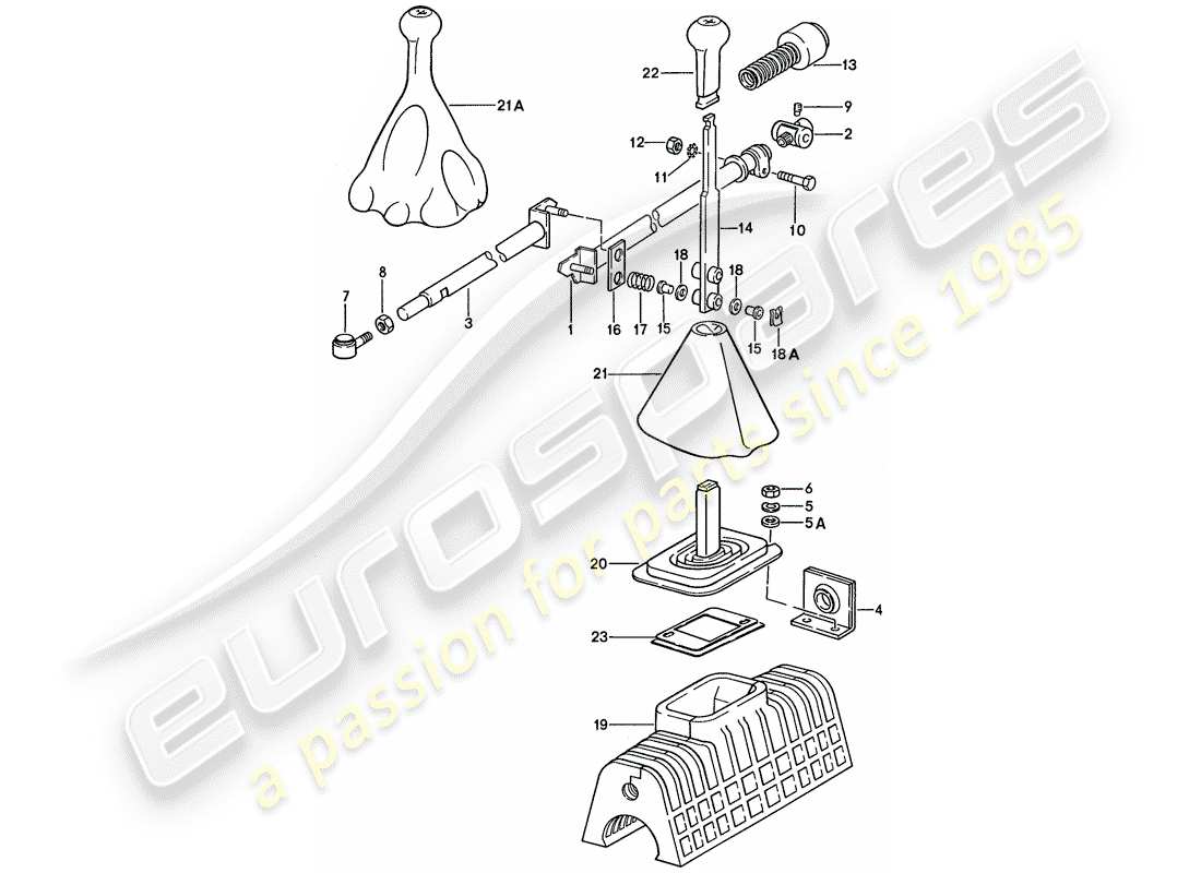porsche 1991 (928) shift mechanism - for vehicles with - manual gearbox part diagram