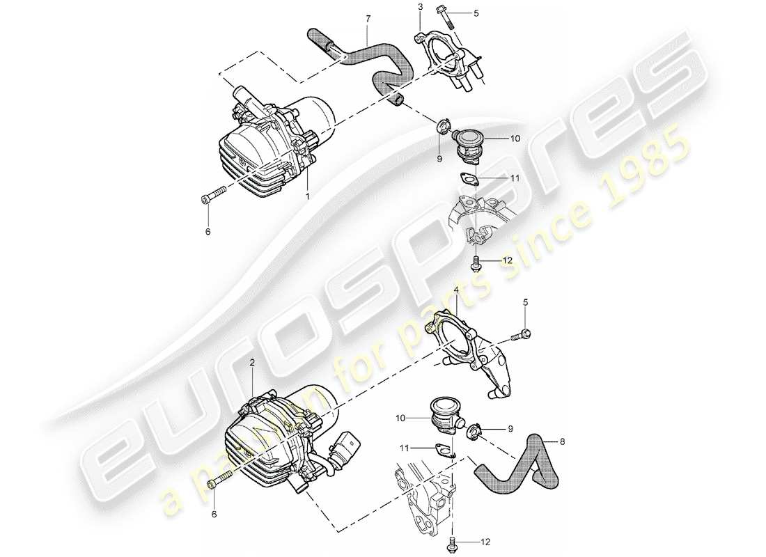 porsche 2005 (cayenne e1 9pa) secondary air pump part diagram