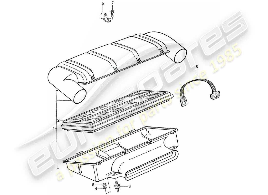 porsche 1987 (959) intake system 1 parts diagram