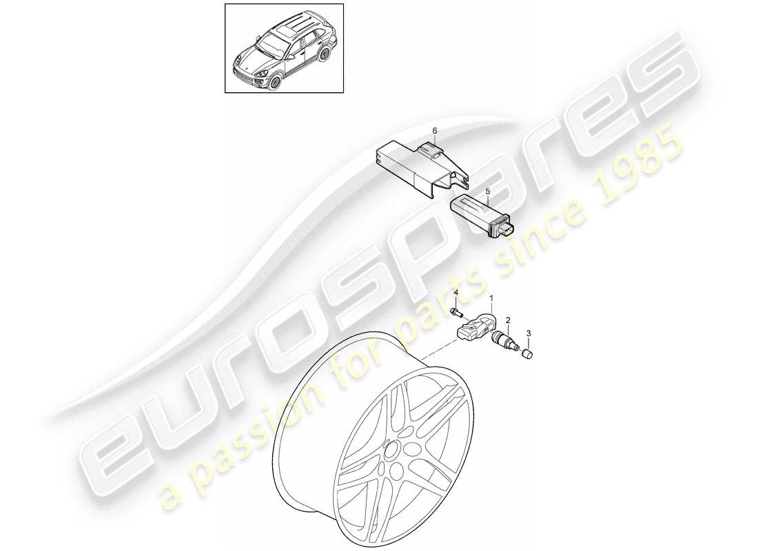 porsche 2014 (cayenne e2 92a) tyre pressure control system d - mj 2015>> part diagram