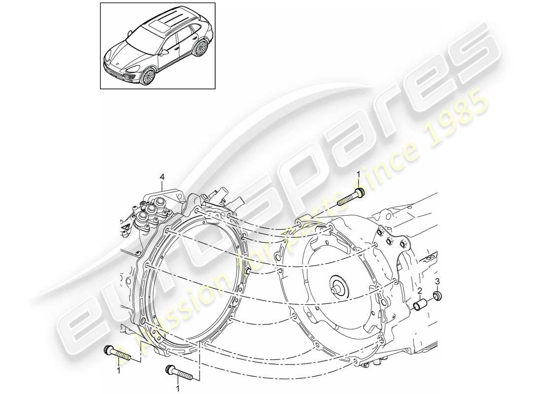 porsche cayenne e2 (2017) mounting parts for engine and parts diagram