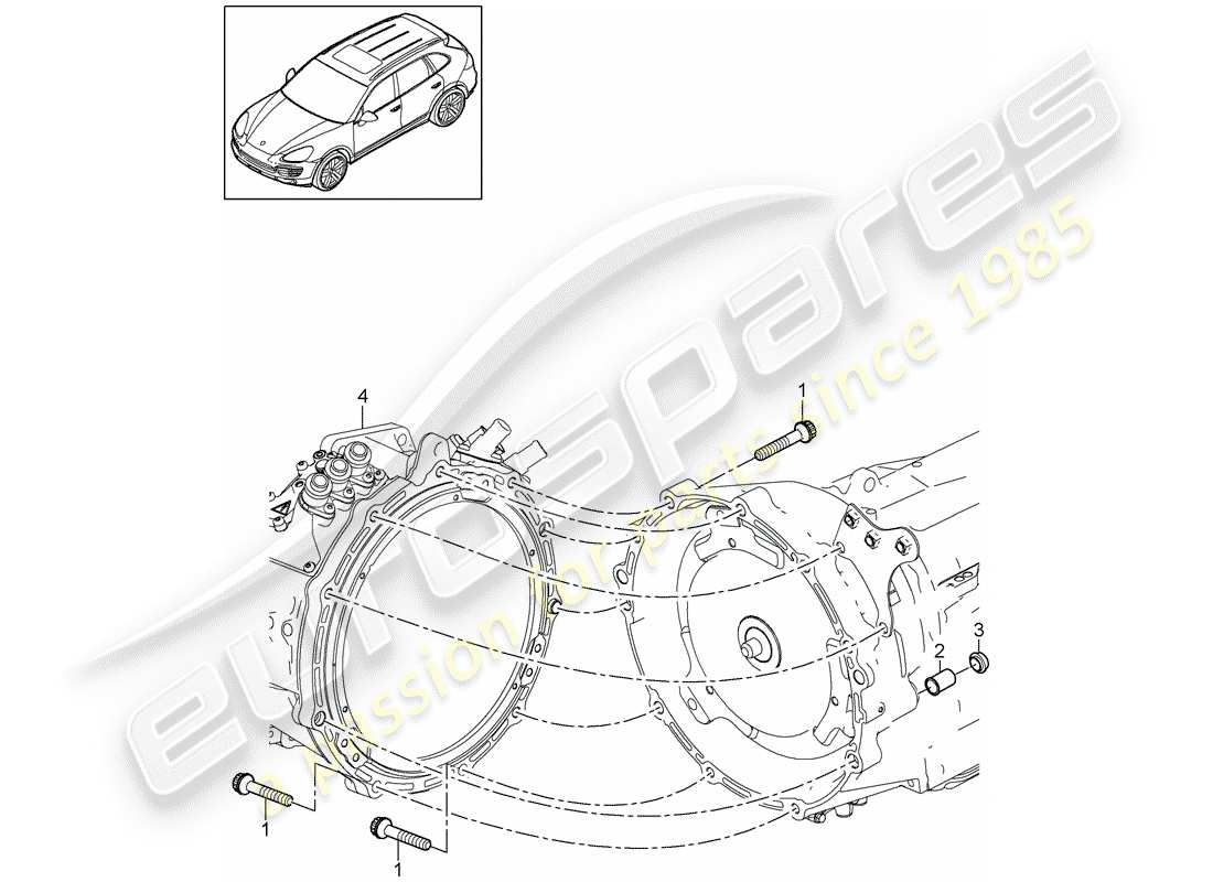 porsche 2011 (cayenne e2 92a) mounting parts for engine and transmission part diagram