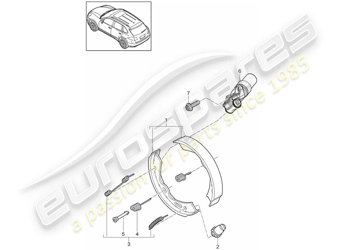 porsche 2011 (cayenne e2 92a) parking brake part diagram