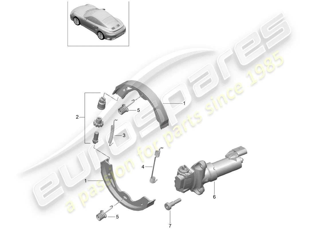porsche 2016 (991-1 turbo) parking brake d - mj 2017>> part diagram