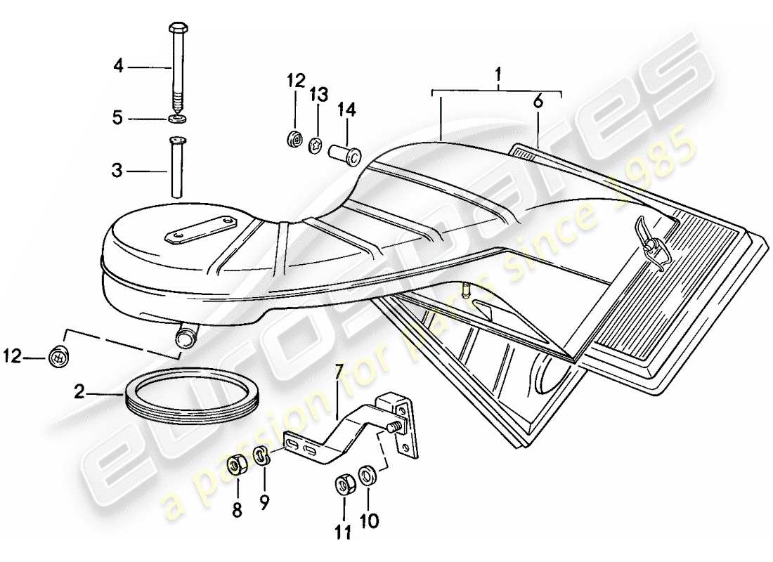 porsche 1984 (911) air cleaner part diagram