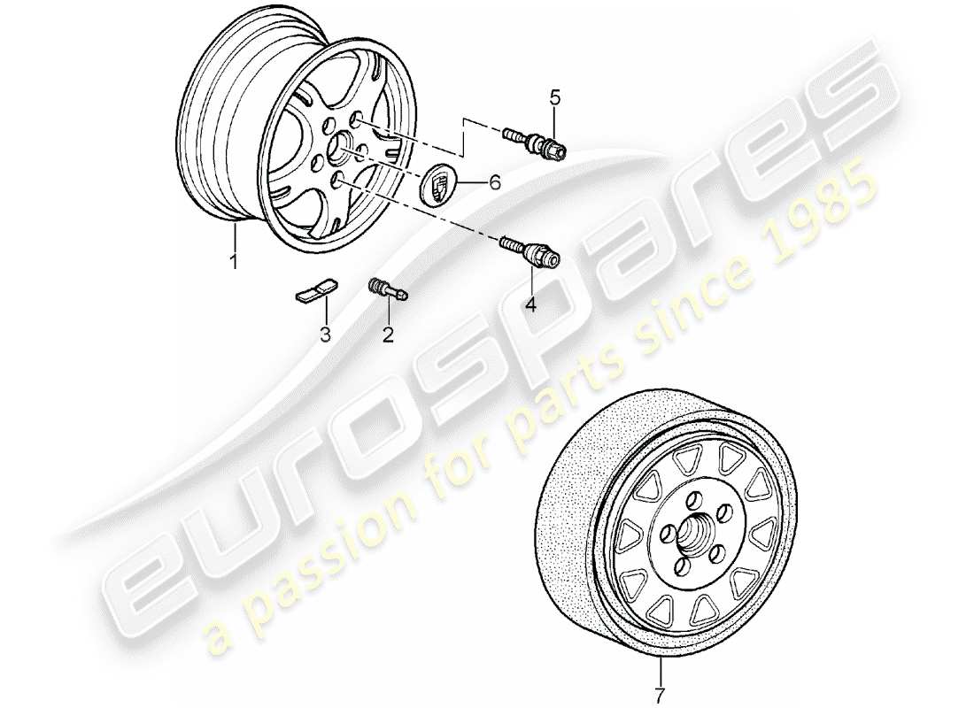 porsche 2008 (987 boxster) wheels/tyres parts diagram