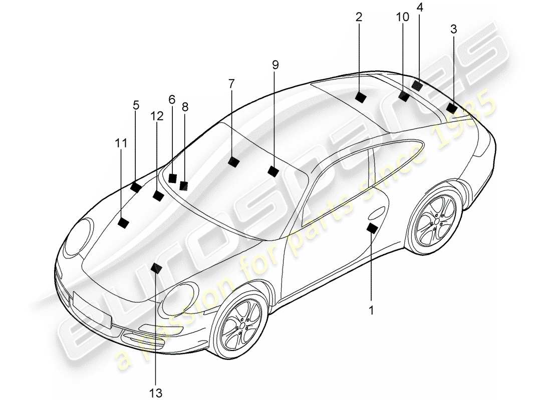 porsche 2011 (997-2) signs/notices parts diagram