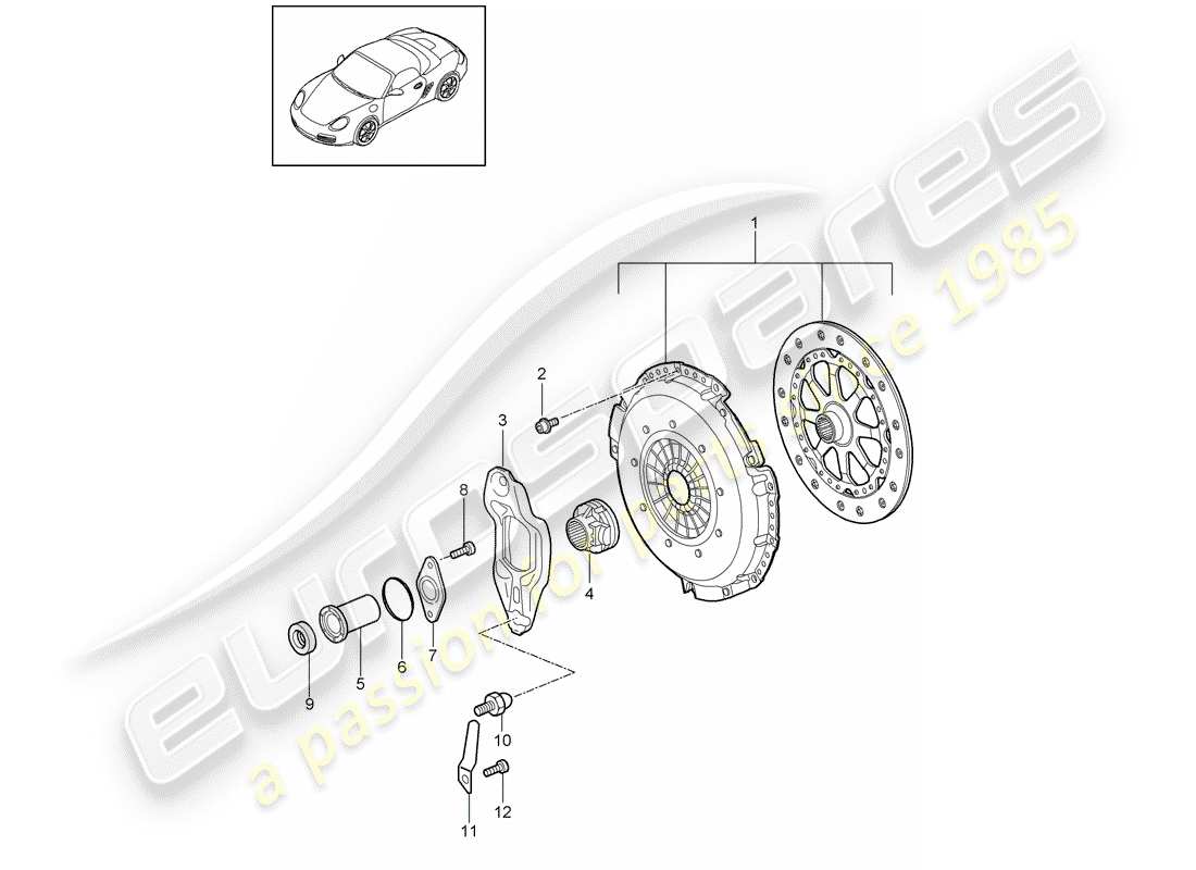 porsche 2010 (987 boxster) coupling parts diagram