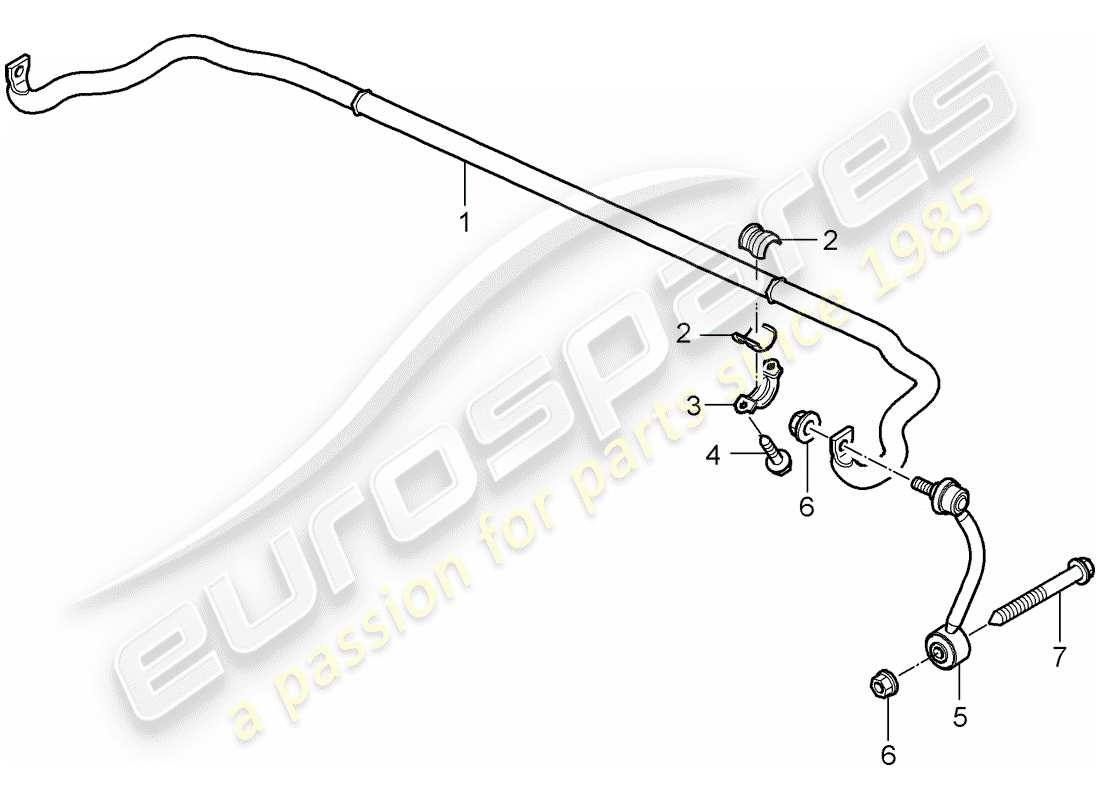 porsche 2007 (cayenne e1 9pa) anti-roll bar part diagram