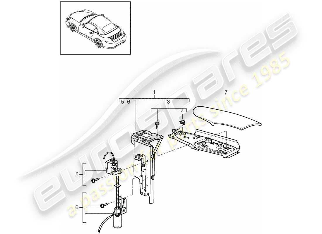 porsche 2010 (997-2) flap parts diagram