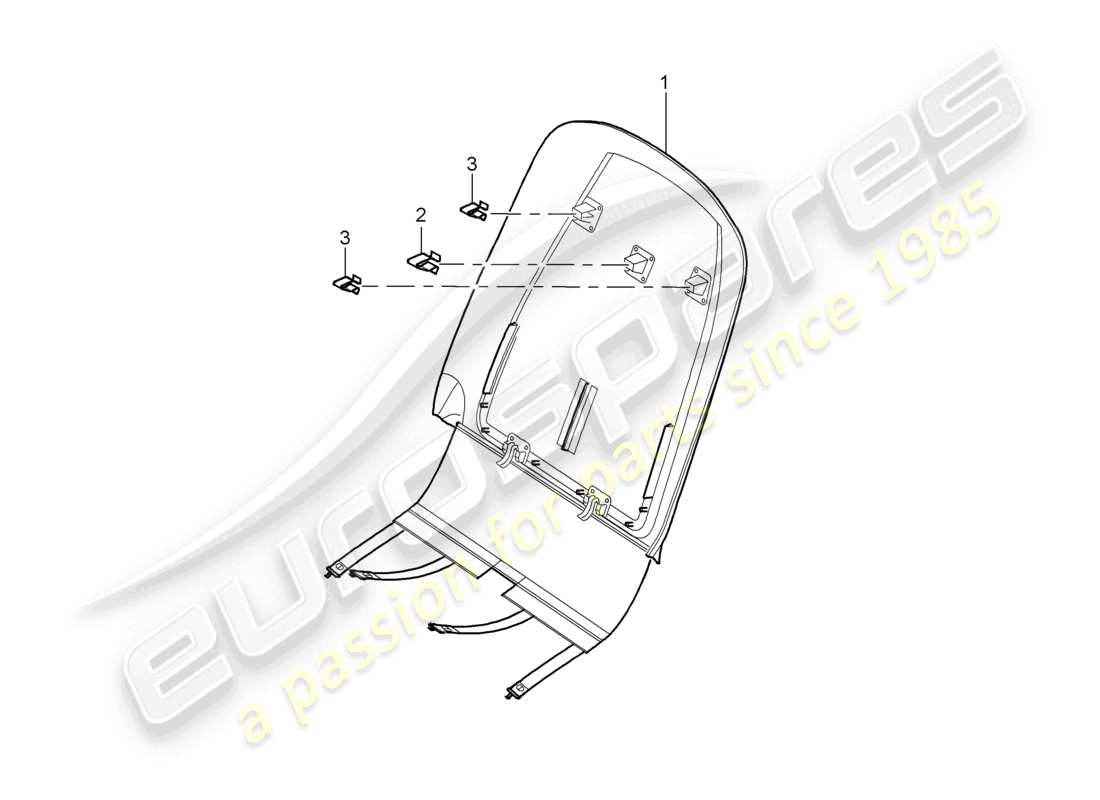 porsche 2010 (cayenne e1 9pa) cover backrest shell parts diagram