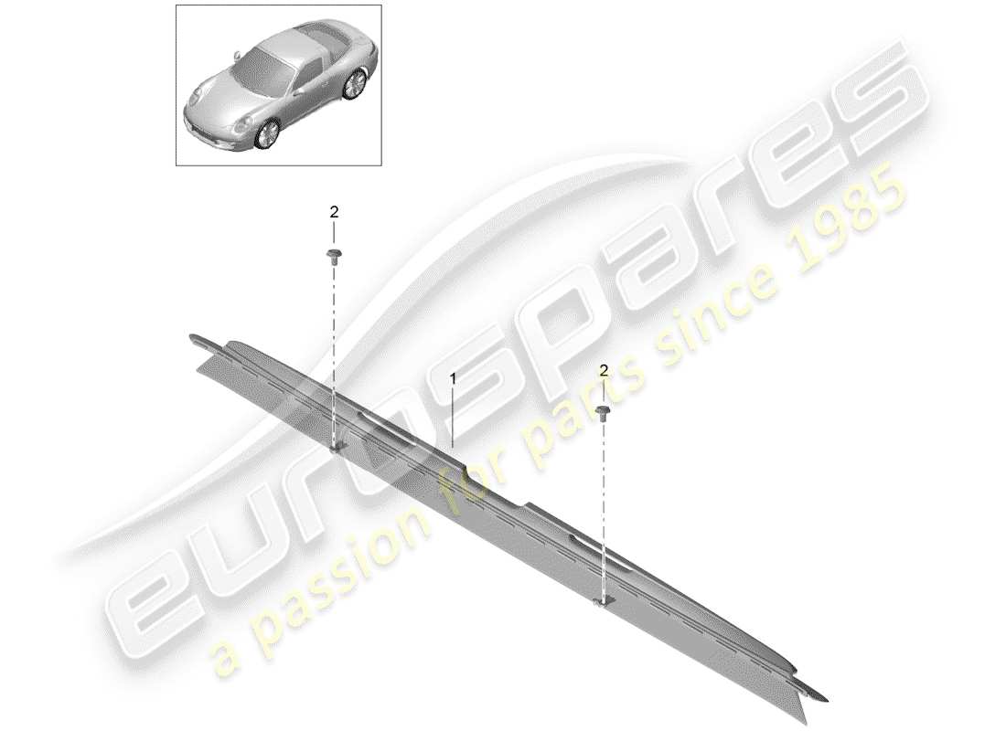 porsche 991 gen. 2 (2020) wind deflector parts diagram