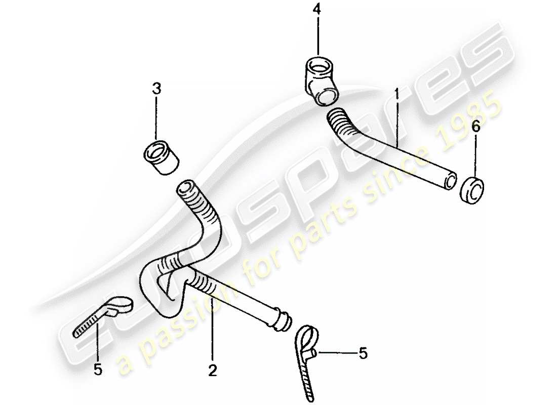 porsche boxster 986 (2003) water drain pipe - for - heater - air distribution housing parts diagram