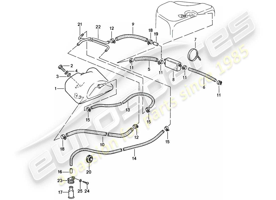 porsche 1989 (911) tank ventilation part diagram