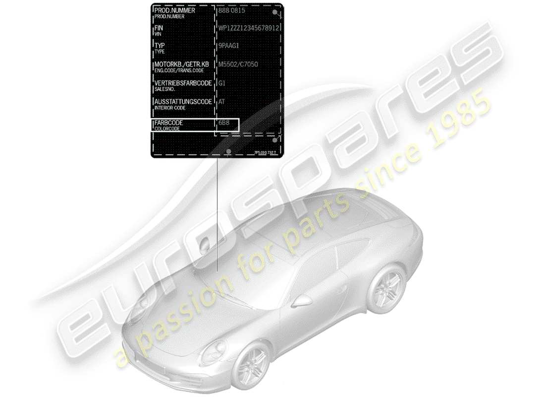 porsche 2014 (991-1) paint touch-up applicator paints parts diagram